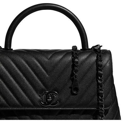 chanel sac rabat avec poignee schwarz|Sacs à rabat .